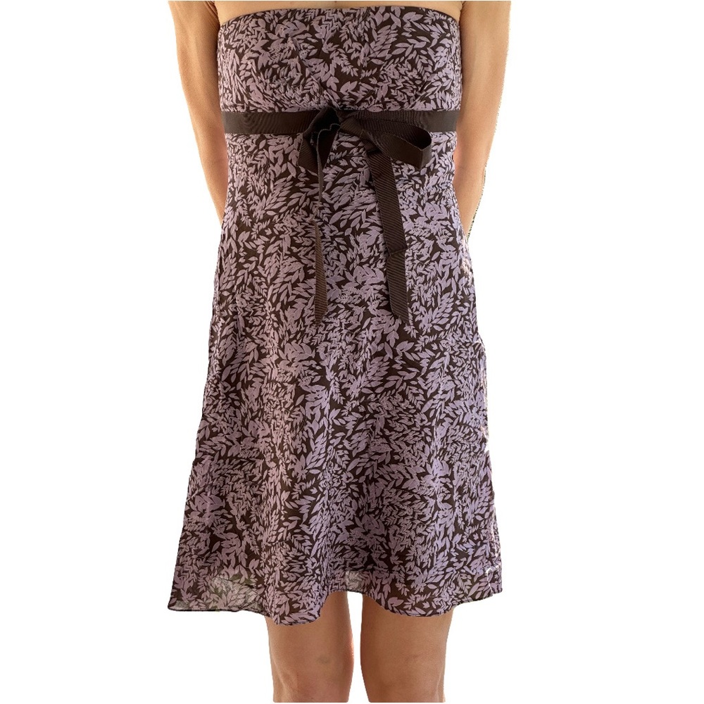 BCBG Max Azria Strapless Brown Floral Dress - Picture 1 of 5